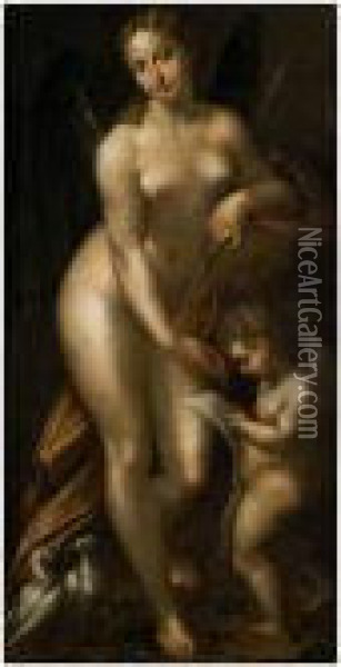 Venus Mit Dem Amorknaben Oil Painting - Bartholomaeus Spranger