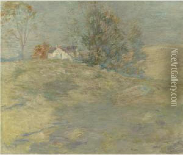 Golden Landscape Oil Painting - John Henry Twachtman