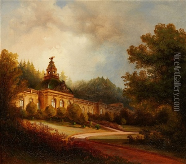 The New Chambers In The Park Of Sanssouci Palace Oil Painting - Karl Georg Anton Graeb