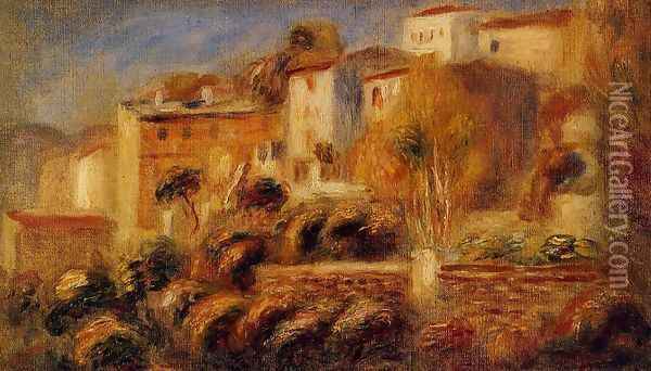 Houses At Cagnes Oil Painting - Pierre Auguste Renoir