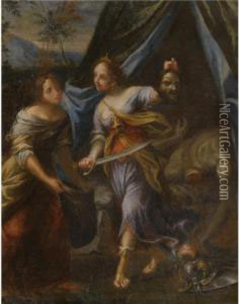 Judith With The Head Of Holofernes Oil Painting - Pietro Dandini