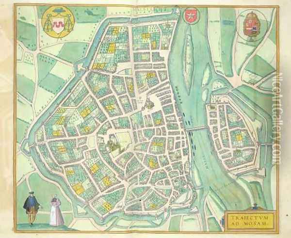 Map of Maastricht from Civitates Orbis Terrarum Oil Painting - Joris Hoefnagel