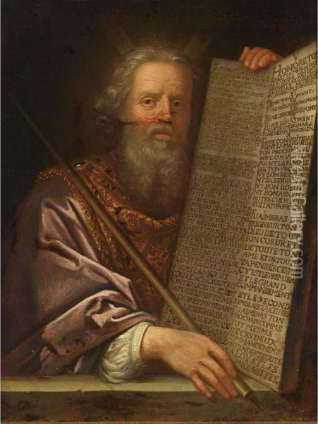 Moses Presenting The Tablets Of The Law Oil Painting - Philippe de Champaigne