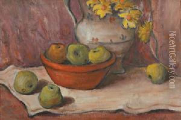 Composition Aux Pommes Oil Painting - Wladyslaw Slewinski