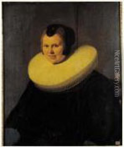 Portrait De Femme A La Collerette Oil Painting - Bartholomeus Van Der Helst