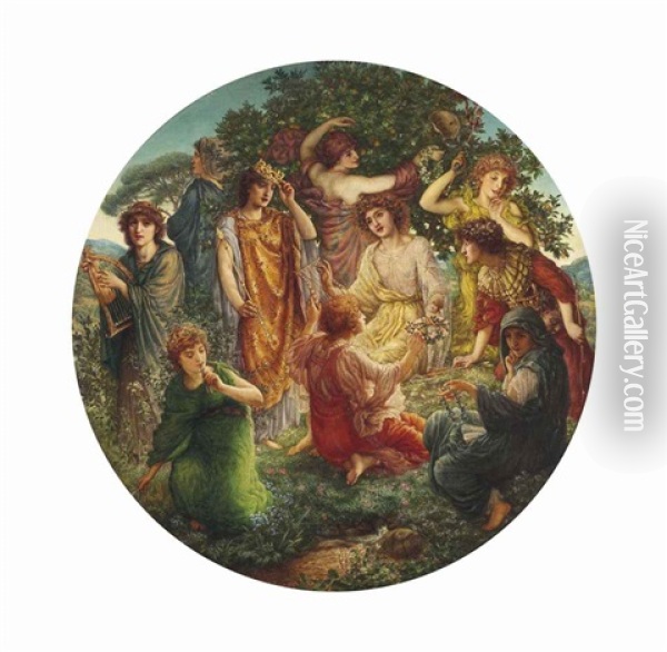 Apollo And The Muses Oil Painting - Thomas Matthews Rooke