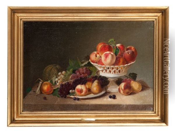 Still Life With Fruit Oil Painting - Jacob Cox