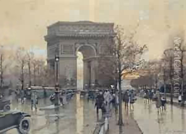 The Arc de Triomphe Paris Oil Painting - Eleanor Fortescue-Brickdale