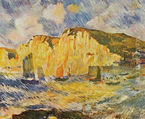 Cliffs Oil Painting - Pierre Auguste Renoir