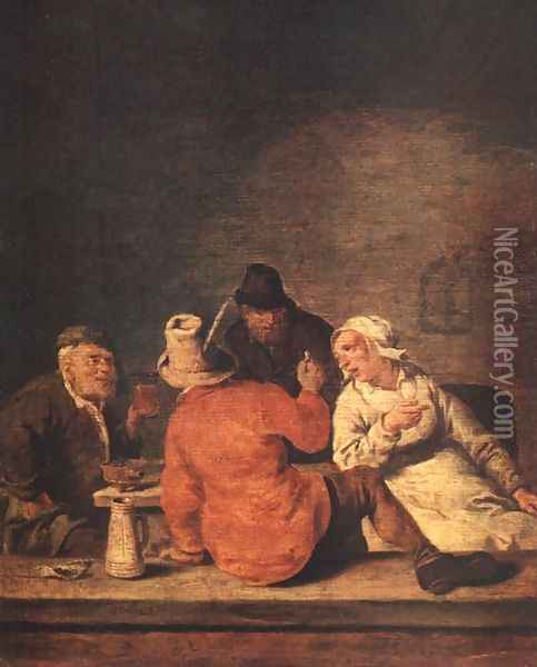 Peasants in the Tavern Oil Painting - Jan Miense Molenaer