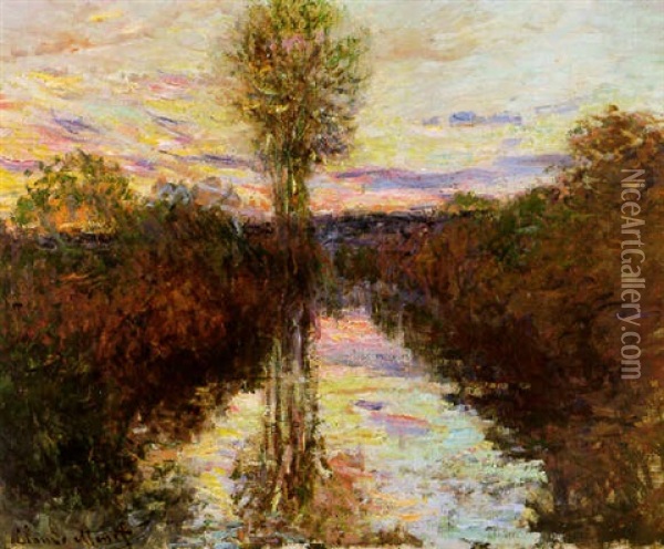 Le Bras De Mousseaux, Le Soir Oil Painting - Claude Monet