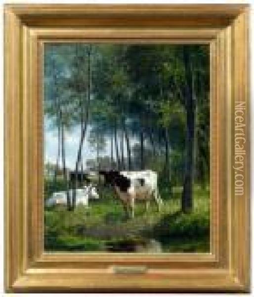 Rinderherde Am Sommerlichen Waldrand Oil Painting - Otto Karl Kasimir Von Thoren