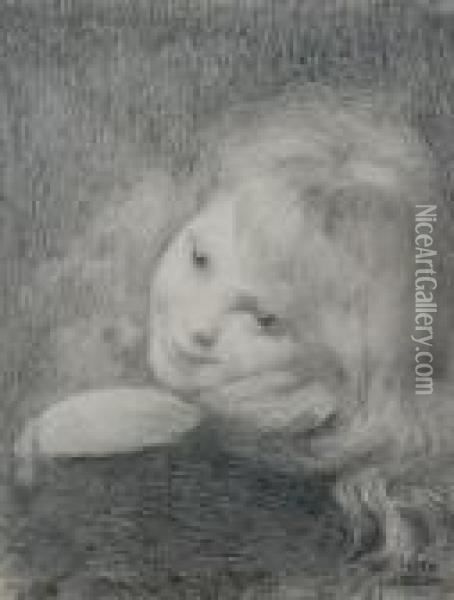 Portrait De Jeune Fille Oil Painting - Eugene Carriere