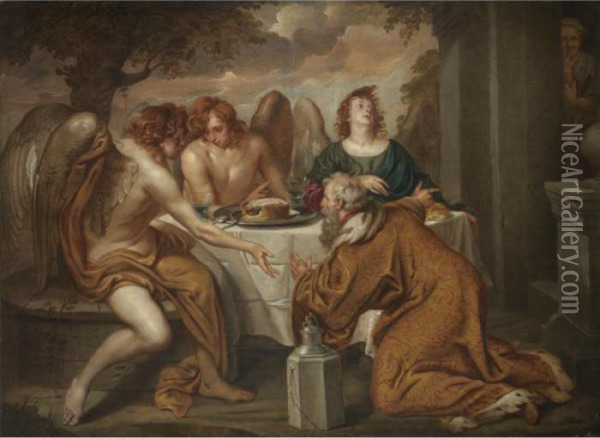 Abraham And The Three Angels Oil Painting - Sir Anthony Van Dyck