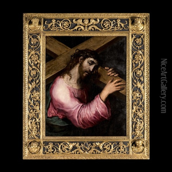 Le Christ Portant La Croix Oil Painting - Marco da Siena Pino