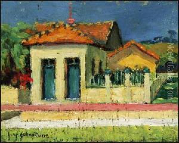 Country Villa Oil Painting - John Young Johnstone