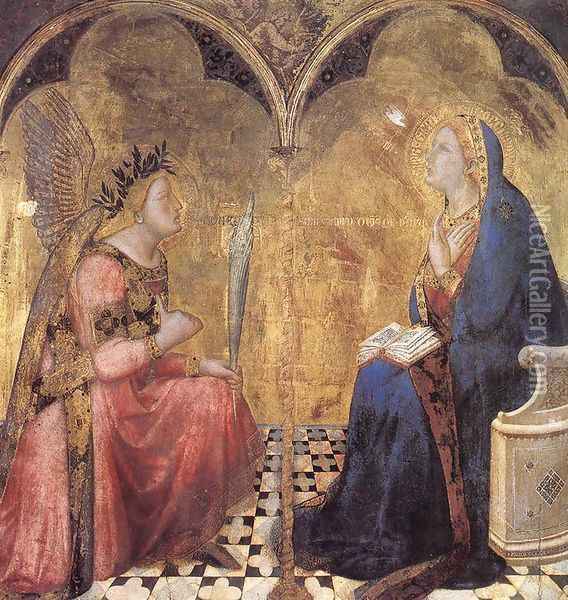Annunciation Oil Painting - Ambrogio Lorenzetti