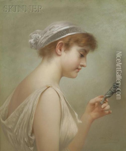 Dreams Of Love Oil Painting - James Wells Champney