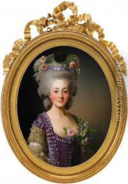 Portrait Of Countess De Baviere-grosberg Oil Painting - Alexander Roslin