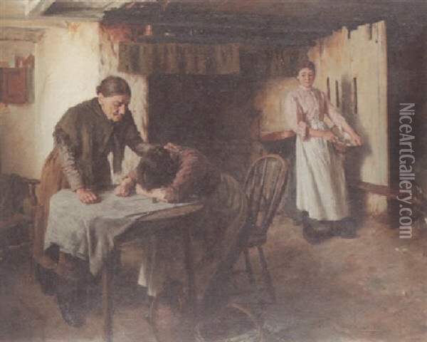 Grief Oil Painting - Walter Langley