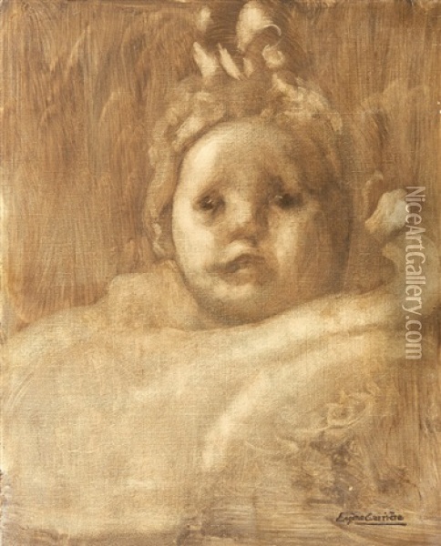 Portrait De Bebe Au Bonnet Oil Painting - Eugene Carriere