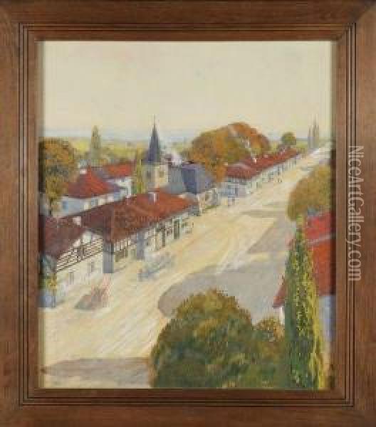 Vue De Village Oil Painting - Henri Rapin