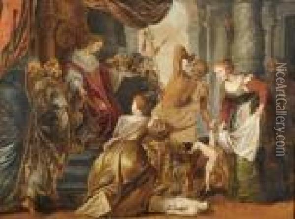 Le Jugement De Salomon Oil Painting - Peter Paul Rubens