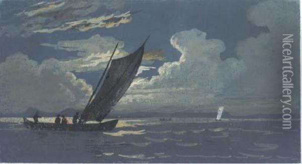 A Fishing Boat Oil Painting - Alexandre-Jean Noel