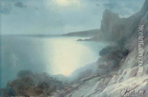 Crimean Coast Oil Painting - Kiriak Konstantinov. Kostandi