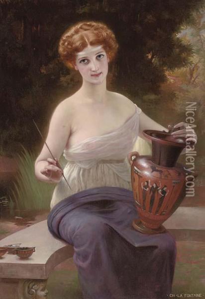 Classical Beauty Oil Painting - Charles La Fontaine