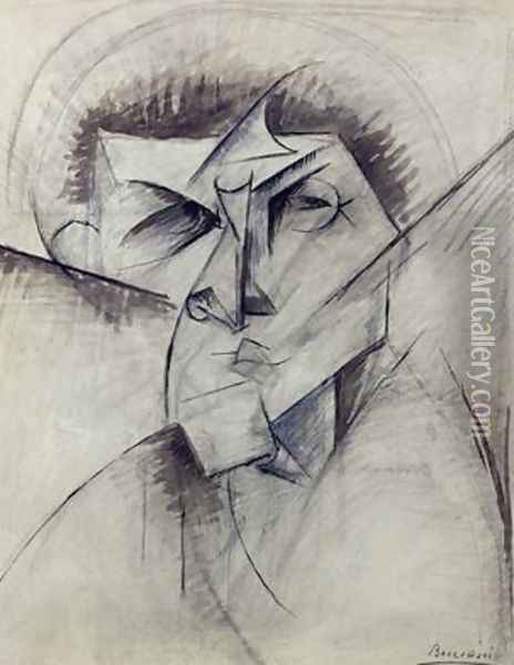 Study for Empty and Full Abstracts of a Head, 1912 Oil Painting - Umberto Boccioni