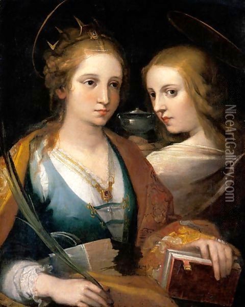 Saints Mary Magdalene And Catherine Oil Painting - Ventura Salimbeni