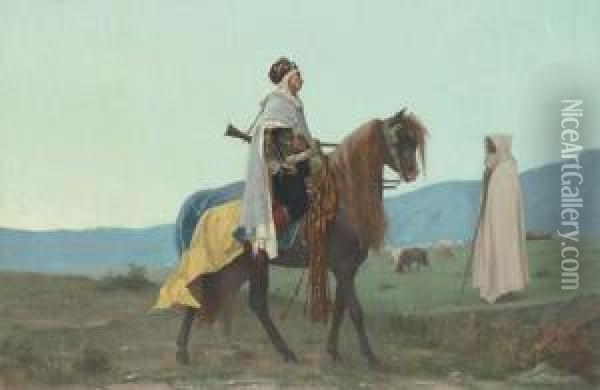 An Arab Horseman Oil Painting - Gustave Clarence Rodolphe Boulanger