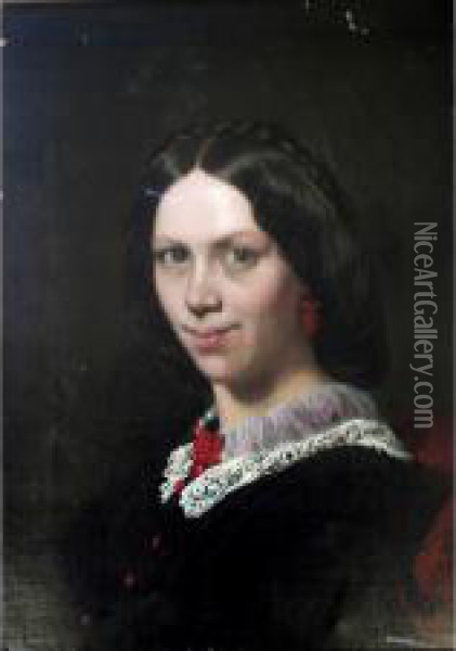 Portrait Of A Lady Oil Painting - Henri Lehmann