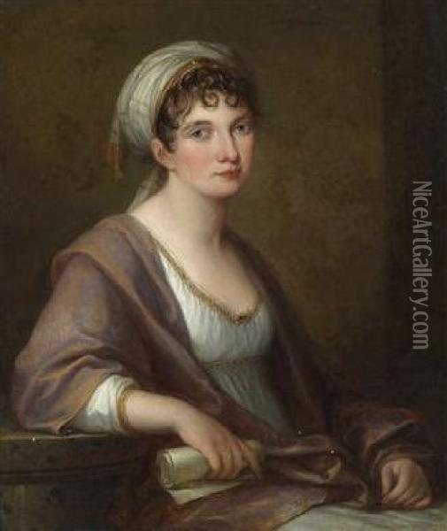 Portrait Of Princess Franziska Von Kaunitz-rietberg Oil Painting - Angelica Kauffmann