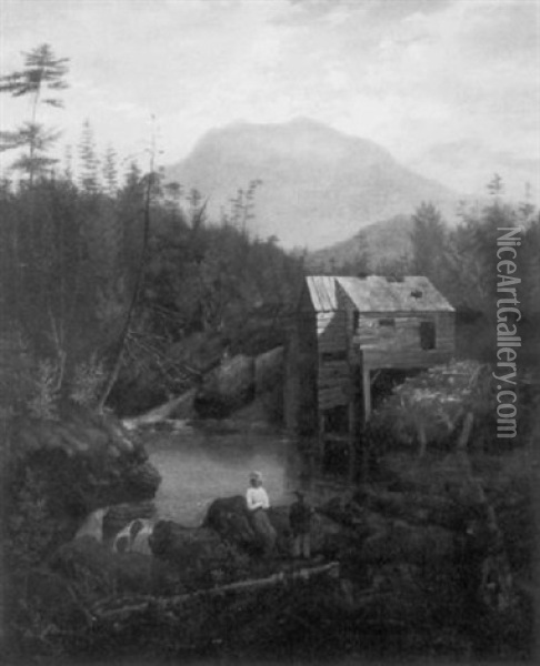 White Mountain Landscape Oil Painting - Albert Bierstadt