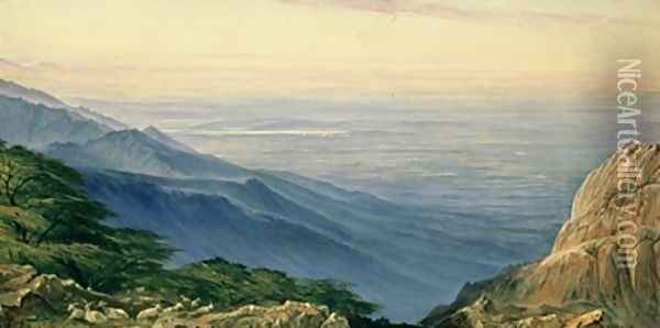The Plain of Lombardy from Monte Generoso Oil Painting - Edward Lear
