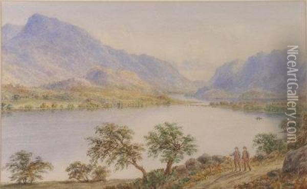 A View In The Lake District Oil Painting - William Taylor Longmire