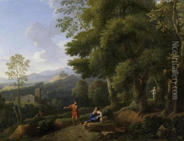 Mythological Landscape Scene Oil Painting - Frederick De Moucheron