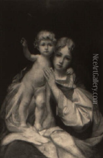 Madonna And Child Oil Painting - Hermann Effenberger