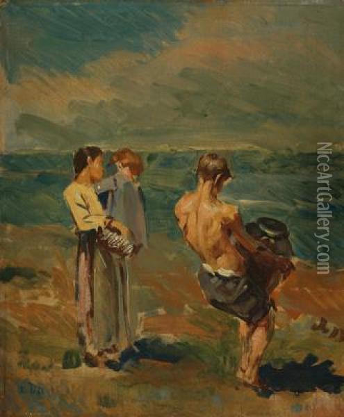 Famiglia Contadina Oil Painting - Ettore Tito