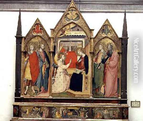Annunciation with Saints 1414 Oil Painting - Bicci Di Lorenzo