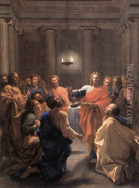 The Institution of the Eucharist 1640 Oil Painting - Nicolas Poussin