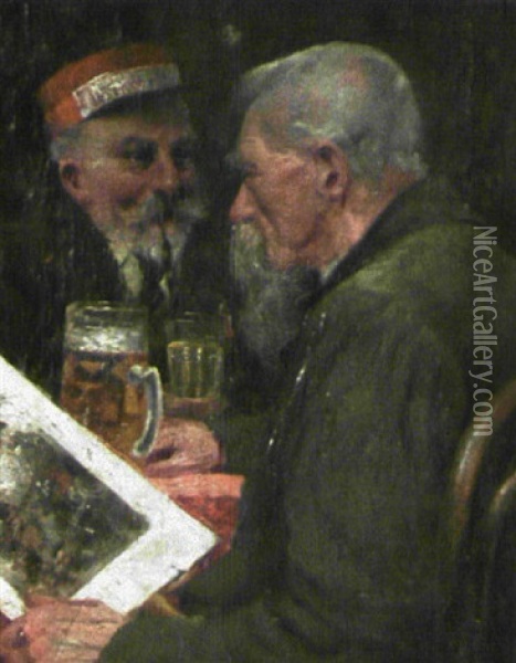 Im Wirtshaus Oil Painting - Franz Obermueller