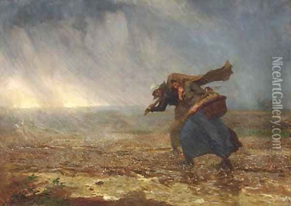 Caught in the storm Oil Painting - Victor-Gabriel Gilbert
