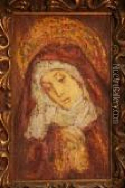 Vierge A La Piete Oil Painting - Leonce Pelletier