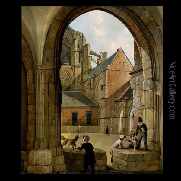 Pauze In De Kerk School Oil Painting - Bruno van Straaten the Elder