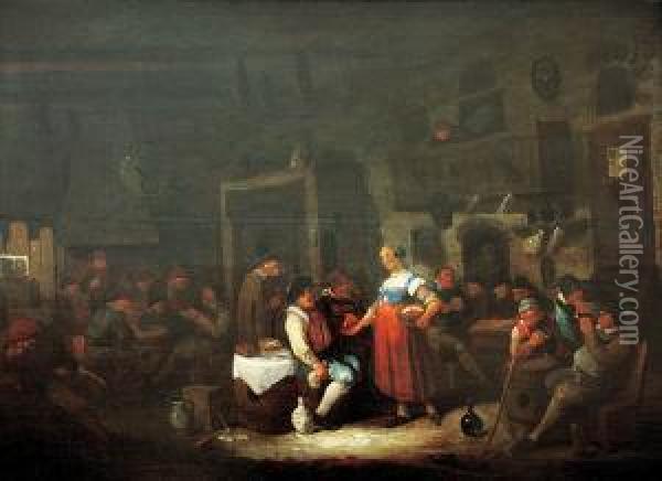 Scena W Karczmie Oil Painting - Maarten Van Heemskerck