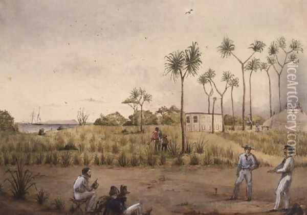 Portable observatory at Cape Upstart, Australia, 1843 Oil Painting - Edwin Augustus Porcher
