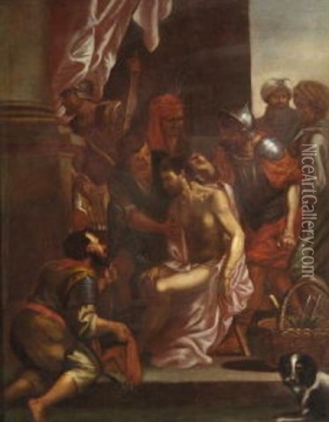 Dornenkronung Und Verspottung Christi Oil Painting - Johann Friedrich Sichelbein the Younger